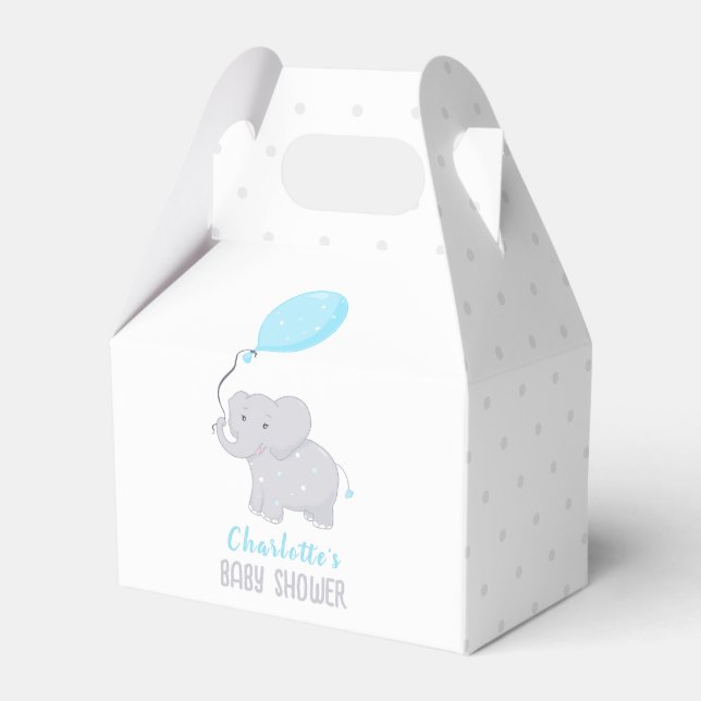 Caja Para Regalos Elephant Baby Shower Boy Cute Favorito Box (Front Side)