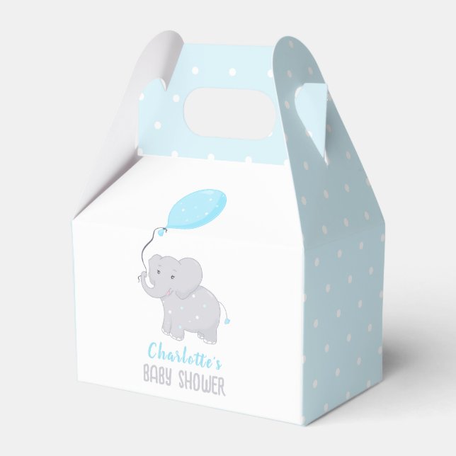 Caja Para Regalos Elephant Baby Shower Boy Cute Favorito Box (Front Side)