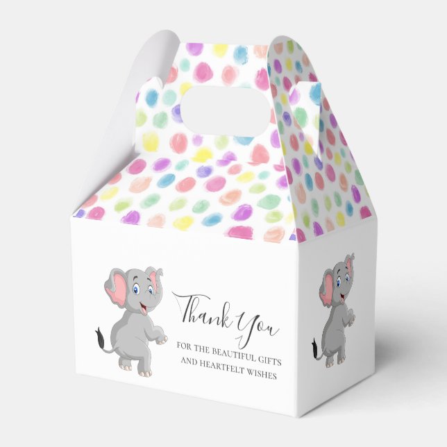 Caja Para Regalos Elephant Poker Dots Favor Box (Reverso)