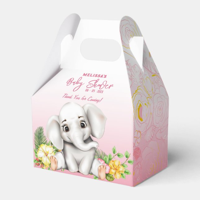 Caja Para Regalos Elephant Safari Baby Shower (Front Side)
