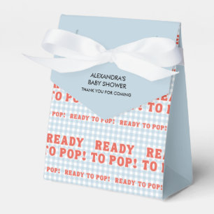 Caja Para Regalos Ella está lista para estallar Retro Gingham Azul G