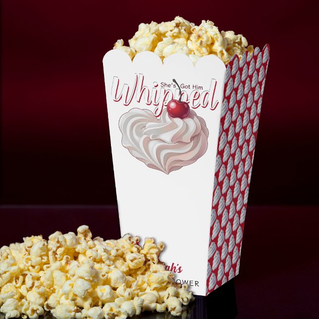 Caja Para Regalos Ella lo tiene con una ducha de cerezo de crema bat (She's Got Him Whipped Cream Cherry Bridal Shower Favor Boxes
)