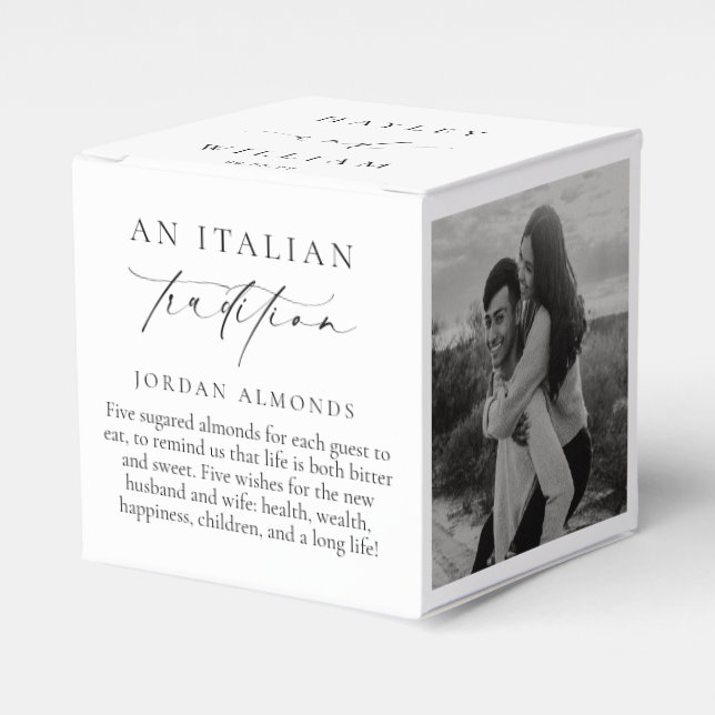 Caja Para Regalos Ellesmere Una Tradición Italiana 5 Almendras Azuca (Costado Anverso)