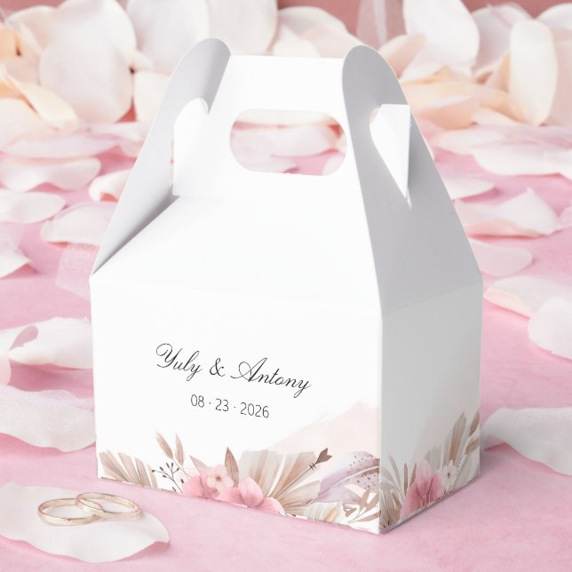 Caja Para Regalos Embalaje de regalo de dulces botánicos boho terros (Boda)