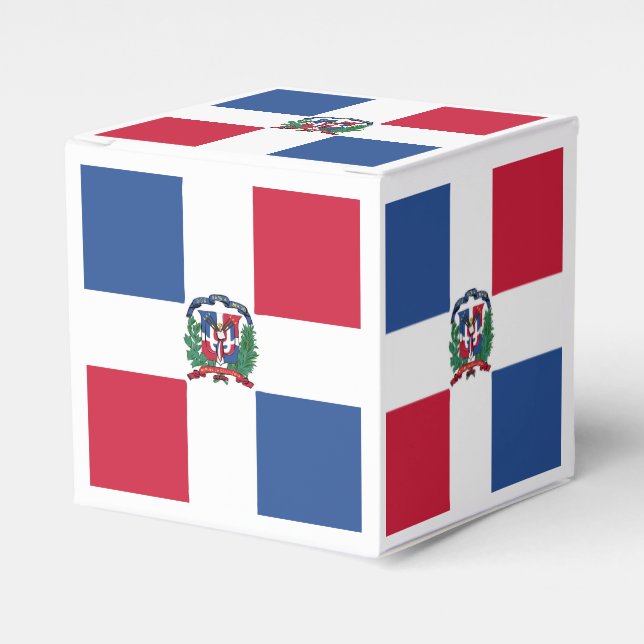 Caja Para Regalos Emblema de bandera de República Dominicana (Costado Anverso)