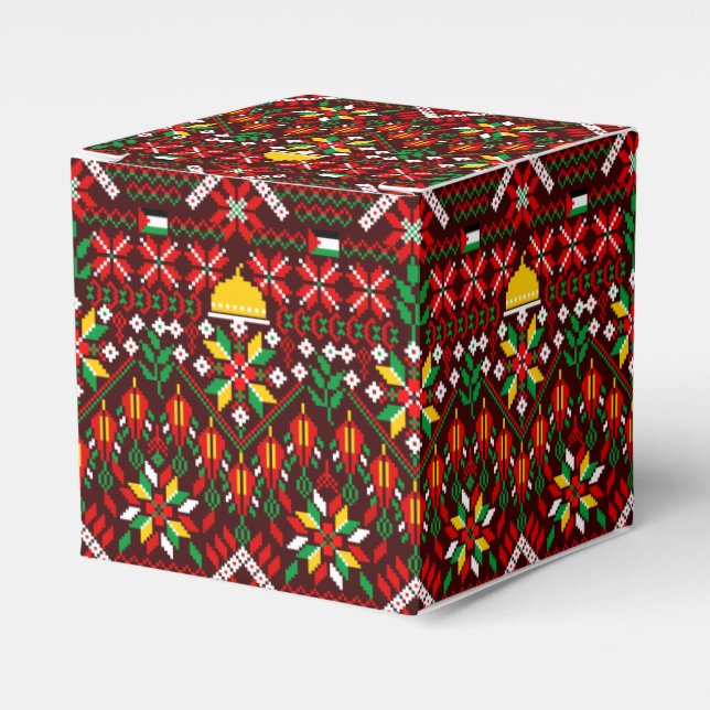 Caja Para Regalos Embrodería tradicional de Palestina Tatreez (Costado Anverso)