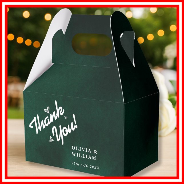 Caja Para Regalos Emerald Green Wedding Thank You  (Subido por el creador)