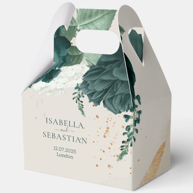 Caja Para Regalos Emerald Leaf Rose Romantic Wedding (Anverso)