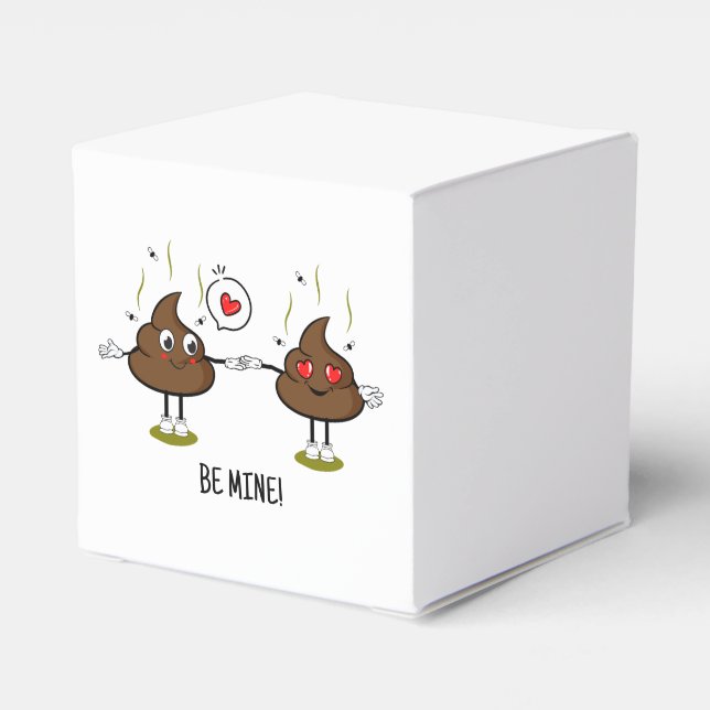 Caja Para Regalos Emoji de popó personalizada Pareja de amor (Reverso Costado)