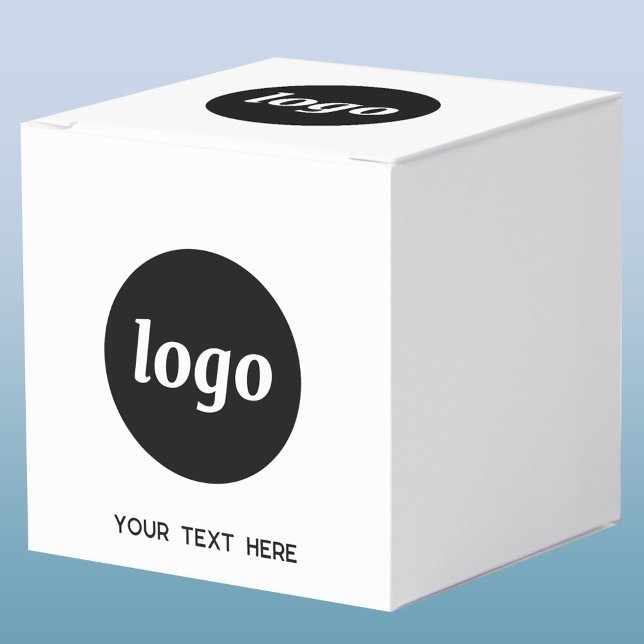 Caja Para Regalos Empaquetado comercial promocional de texto con log (Logo with text business promotional branding packaging, gift or favor box)