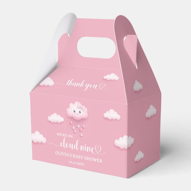 Caja Para Regalos En Cloud Nueve Modernas Baby Shower Rosa (Front Side)