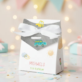 Caja Para Regalos En el camino vehículos felices cumpleaños del niño