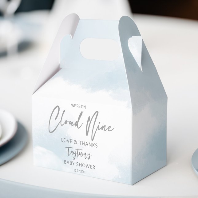 Caja Para Regalos En la nube, nueve duchas de bebé (On cloud nine baby shower favor box personalized baby shower favors we're on cloud nine favor box)
