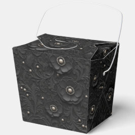 Caja Para Regalos Encaje de flores negras