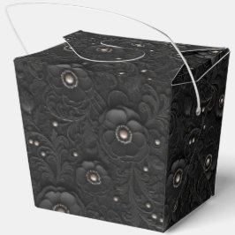 Caja Para Regalos Encaje de flores negras