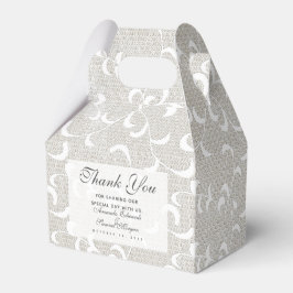 Caja Para Regalos Encaje de Marfil y Blanco