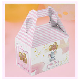 Caja Para Regalos Encantador elefante floral rosa primer Chica de cu