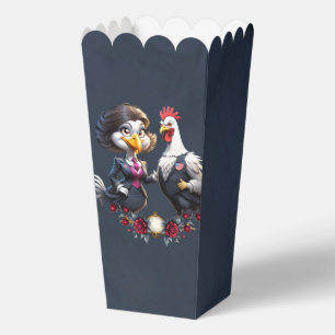 Caja Para Regalos Encantadora pareja de pollos personalizados.