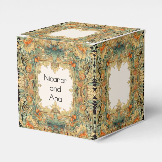Caja Para Regalos Encanto de Laurel y Filigrana (Costado Anverso)