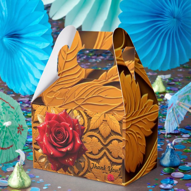 Caja Para Regalos "Encanto elegante dorado" (Fiesta)