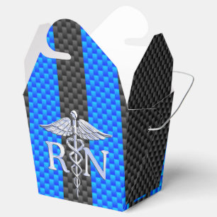 Caja Para Regalos Enfermera inscrita RN Caduceus estilo fibra de car