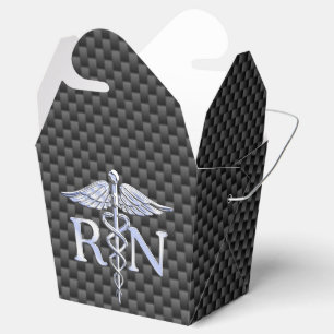 Caja Para Regalos Enfermera inscrita RN Silver Caduceus Snakes