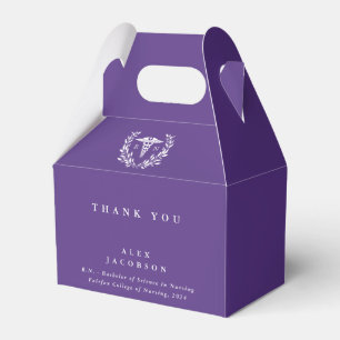 Caja Para Regalos Enfermera Purple Registrada + Graduación Caduceus