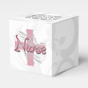 Caja Para Regalos Enfermera rosada de la cruz/del remolino