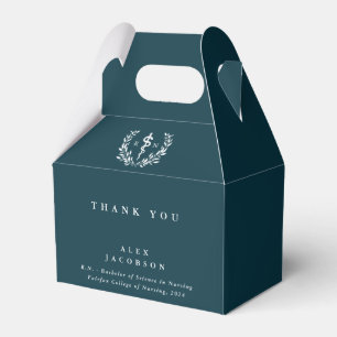 Caja Para Regalos Enfermera verde azulada registrada + Graduación As