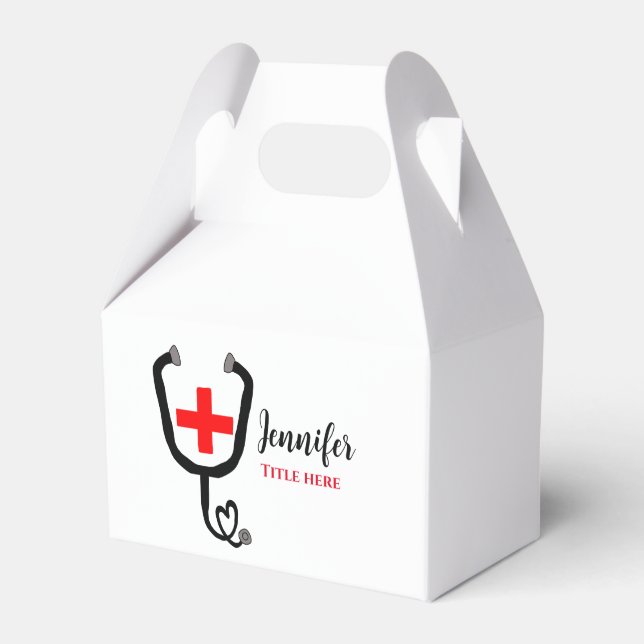 Caja Para Regalos Enfermero médica médico rojo más estetoscopio añad (Front Side)
