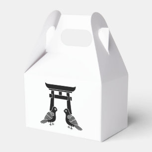 Caja Para Regalos Enfrentando palomas y Torii