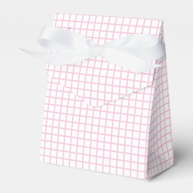Caja Para Regalos Enrejado Rosa Claro - Blanco (Front Side)