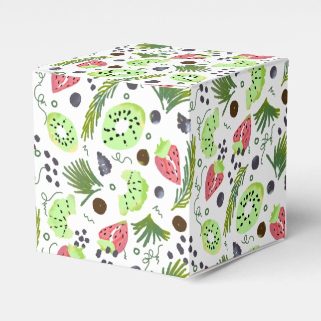 Caja Para Regalos Ensalada de fruta Kiwi Fresas Vegetación Vegetació (Costado Anverso)