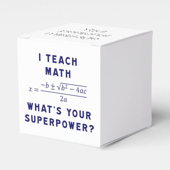 Caja Para Regalos Enseño Matemáticas ¿Cuál es tu Súper Poder? (Costado Anverso)
