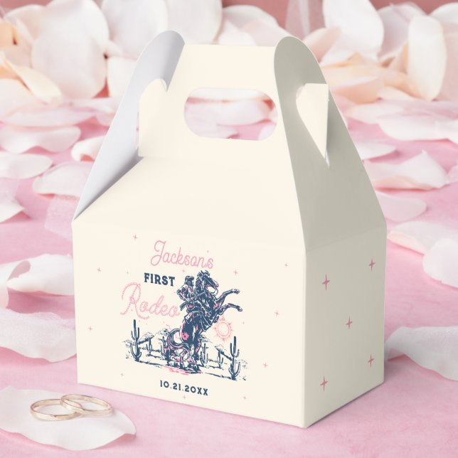 Caja Para Regalos Ensillar el primer cumpleaños de Cowboy Rodeo (Boda)