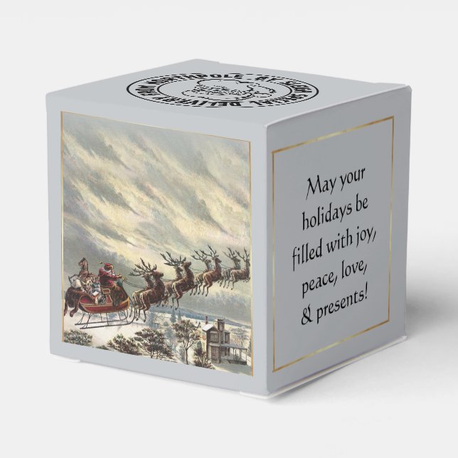 Caja Para Regalos Entrega especial del Polo Norte (personalizable) (Reverso Costado)