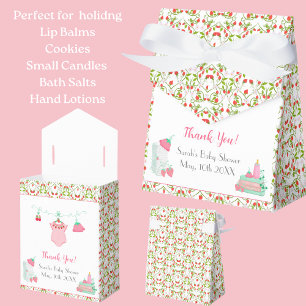 Caja Para Regalos Equipo Para Bebé De Fresa Con Baby Shower Patrón