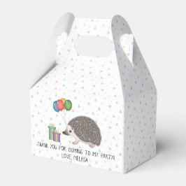 Caja Para Regalos Erizo Pigmeo Africano Con Globos De Cumpleaños
