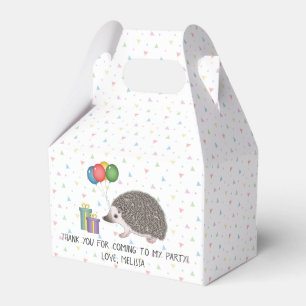 Caja Para Regalos Erizo Pigmeo Africano Con Globos De Cumpleaños