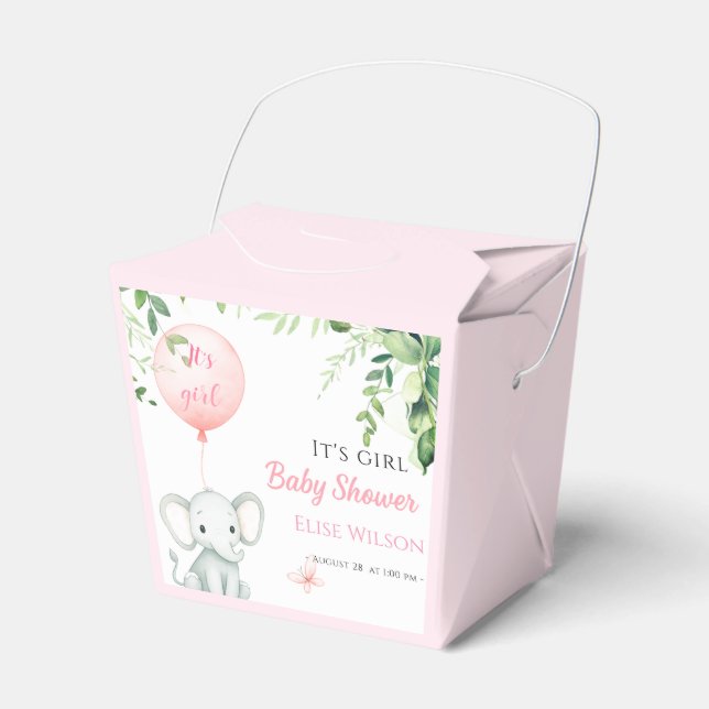 Caja Para Regalos ¡Es chica! Bebé de elefante lindo con globo (Front Side)