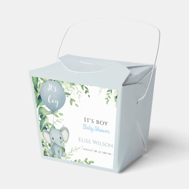 Caja Para Regalos ¡Es chico! Bebé de elefante lindo con globo (Front Side)