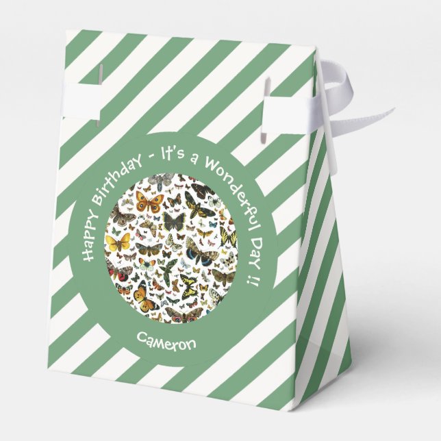 Caja Para Regalos Es el cumpleaños de la mariposa, artículos para el (Reverso)