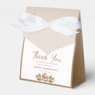 Caja Para Regalos Es Un Baby Shower De Floral Blanca Dorada Y Chica