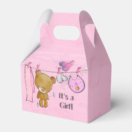 Caja Para Regalos Es un Chica Cute Teddy Bear Baby Shower