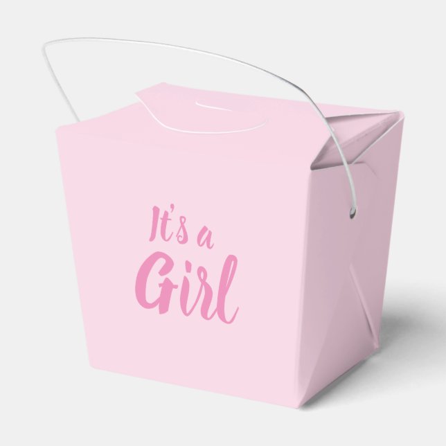 Caja Para Regalos Es un Chica, una ducha de bebé rosa claro, revelac (Reverso)