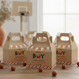 Caja Para Regalos ¡Es un chico! Baby Shower con temas de baloncesto