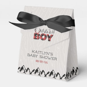Caja Para Regalos ¡Es un chico! Rustic Plaid Lumberjack Baby Shower