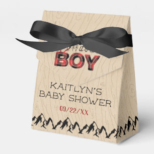 Caja Para Regalos ¡Es un chico! Rustic Plaid Lumberjack Baby Shower