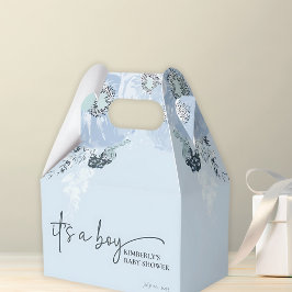 Caja Para Regalos Es un niño Azul Floral Baby Shower 