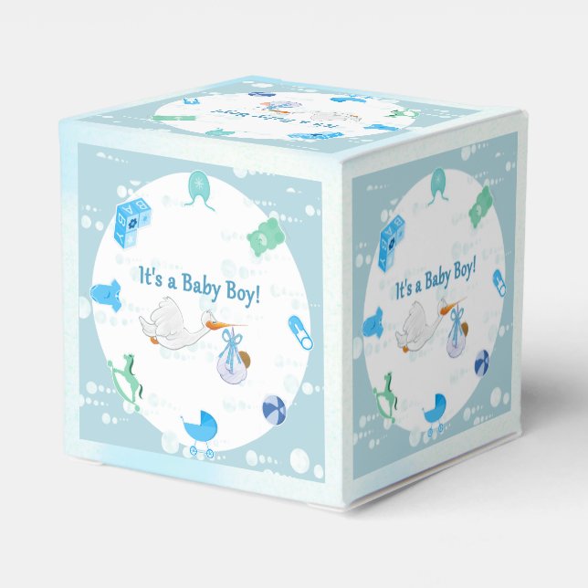 Caja Para Regalos Es un niño - Baby Shower personalizado (Reverso Costado)